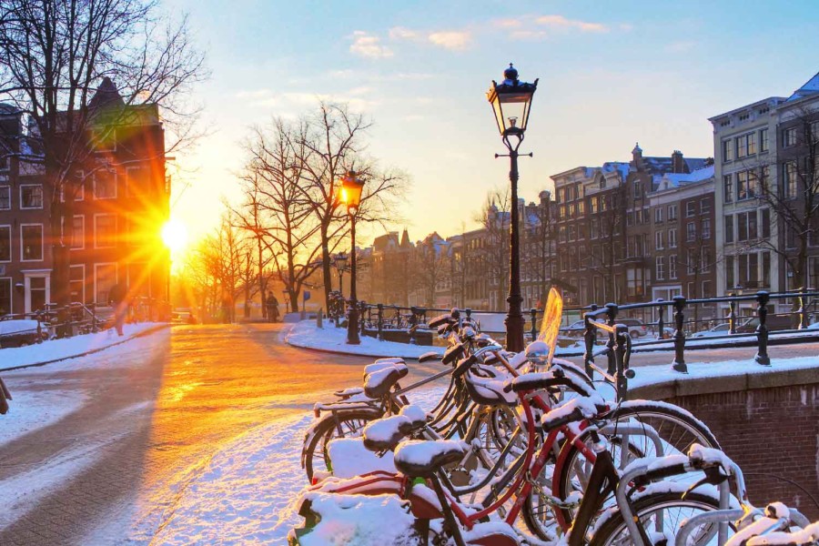 Vintersykling i Amsterdam